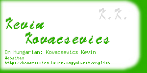kevin kovacsevics business card